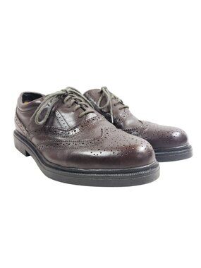 Dr. Scholls Mens Size 10 Brown Leather Wingtip Oxford Shoes